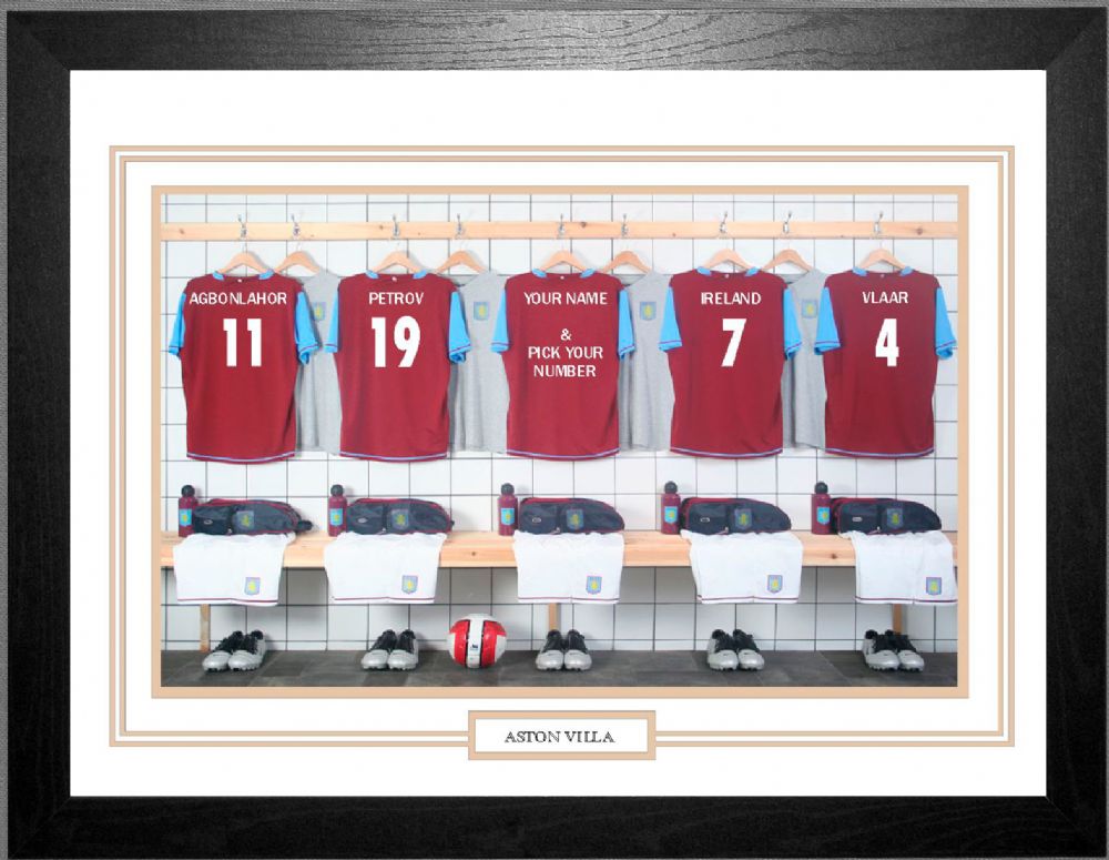 Personalised Framed 100% Unofficial Aston Villa Football Shirt Photo A3 ...